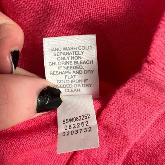 NWT J. Jill Pomegranate Pink Cardigan Sweater Crew Neck Pink MP Cotton Blend - Picture 6 of 8